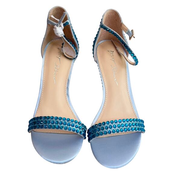 NEW Betsey Johnson SB Debie Blue Rhinestone PUMP SANDAL Womens 7 SHOES Bling NIB - Picture 7 of 14